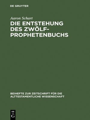 cover image of Die Entstehung des Zwölfprophetenbuchs